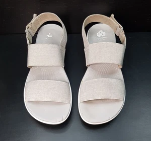 CLARKS ARLA JACORY SIZE 4UK EUR37 WOMENS GREY WEDGE HEEL SLINGBACK SANDALS SHOES - Picture 1 of 24