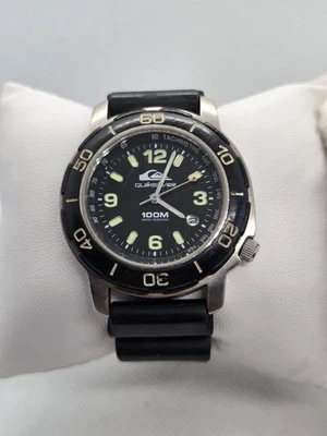 Reloj Hombre Vintage 41mm Estilo Buceo Quiksilver Esfera Negra con Fecha - Necesita Correa Foto 1 de 4