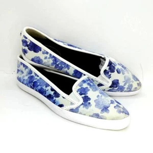 Michael Kors Designer Womens Pre-owned White w/Purple Floral Slip-ons- sz. 7 1/2 - Picture 1 of 6