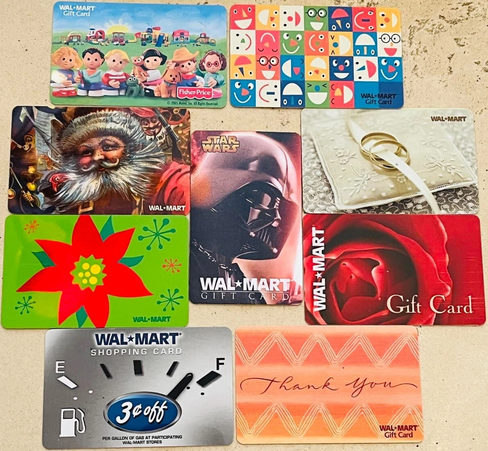 9 WALMART Gift Cards Includes STAR WARS Darth Vader Collectible No Cash Value - Image 1 of 3