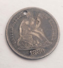 Love Token – 1893 Barber Dime – Elaborate Initials