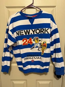 Adidas Original Archive Sweatshirt Women M Striped New York Football RARE VTG - Picture 1 of 6