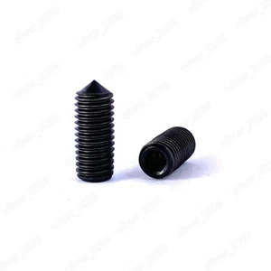 Schwarz 304 Edelstahl Gewindestifte mit Innensechskant und Spitze M3-M12 - Bild 1 von 5