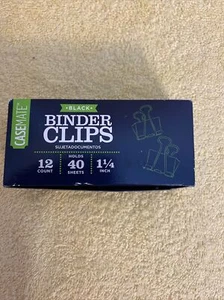 Binder Clips 12 Count. 1 1/4”.  3.17cm - Picture 1 of 2