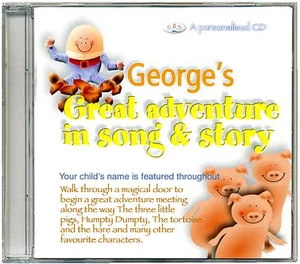 Personalised Kids CD Children's Nursery Rhyme Song & Story Adventure ANY NAME - Picture 1 of 3