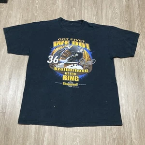 Steelers Shirt XL 90s 00s Y2k Pittsburgh Got 5 Rings Jerome Bettis Game-day Tee - Picture 1 of 11