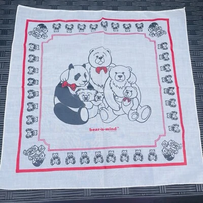 Vintage 1970s bears decorative bandana Teddy Bear Panda Bear - Imagem 1 de 4