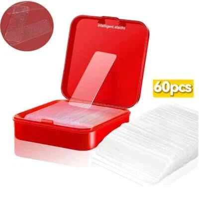 SELLER TREE 60 Stück Nano Klebeband Doppelseitig Spurlos Wiederverwendbar Waschbar Gel Bastelband