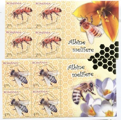 Romania 2010 Bees bee beekeeping honey ,Block of 4 complete set MNH OG - Image 1 of 2