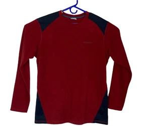 COLUMBIA Men Fleece Shirt Size L Red Black Long Sleeve Pullover Casual 53-2 - Picture 1 of 6
