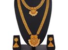 Gold Look Basis indische asiatische pakistanische Stil lange Halskette Schmuck Set indisch