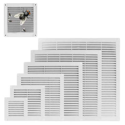 MKK Lüftungsgitter Insektenschutz Abluftgitter Lamellengitter Kunststoff eckig