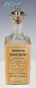 Antike ZAHNWASCHFLASCHE CARR OWENS HEINEMAN Etiketten S. LIBERTY St. Baltimore MD - Bild 1 von 6