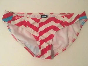 NUEVO TRASERO DE BIKINI A RAYAS ROJAS OXIDADAS SOLO TRAJE DE BAÑO TALLA 10 - Imagen 1 de 2