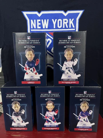 HENRIK LUNDQVIST Bobbleheads Complete Set! PLUS + FREE NEW YORK RANGERS T SHIRT Cover