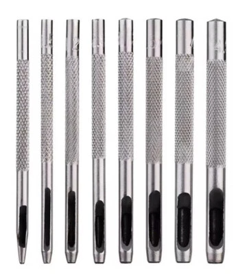 ASTER 8 Stück Locheisen Set- 1 mm /1,5mm /2mm /2,5mm/3mm /3,5mm /4mm /5mm Leder Set