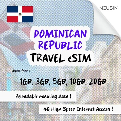 NeuSIM Dominican Republic eSIM 1-3GB Data | Same Day DELIVERY! - Image 1 of 2