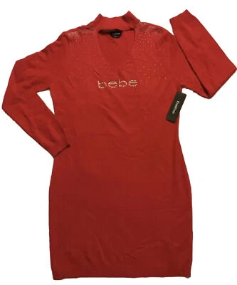 NUEVO CON ETIQUETAS BEBE Vestido Rojo Tejido con Estrás Corte Pecho Talla S Foto 1 de 4