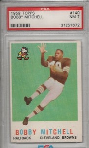 1959 Topps Bobby Mitchell Rookie PSA 7 NM Browns RC #140