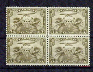 CANADA  1928 -AIRMAIL BLOCK OF 4- VF** - Picture 1 of 1
