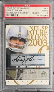 Ken Stabler 2008 SP Signature Autograph Sig. Edition Black #KS LOW POP - PSA 9 - Picture 1 of 2