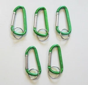 5 NEW GREEN CARABINER SPRING CLIP KEYCHAINS BELT BACKPACK KEY RING CHAIN 3" SIZE - Picture 1 of 2