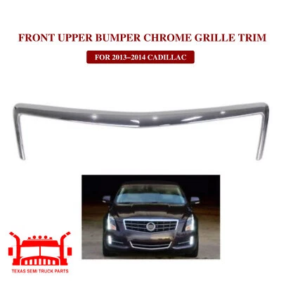 Front Upper Bumper Chrome Grille Trim For 13-14 Cadillac ATS 22787973 GM1210121 - Imagem 1 de 4