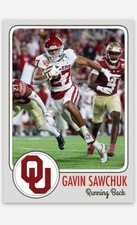 Gavin Sawchuk  NMT Custom Art Football Card! Oklahoma Sooners!