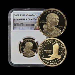 UNITED STATES. 2007, Dollar, S - NGC PF69 - Sacagawea, Eagle in Flight, SF 69 - Picture 1 of 5