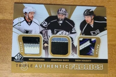 2012-13 UD SP GAME USED TRIPLE AUTHENTIC FABRICS- RICHARDS/QUICK/ DOUGHTY  /15 - Image 1 of 4
