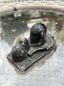 Antigua estatua escultura rara de piedra negra del dios hindú Shiva Lunga Nandi años 1700’s - Imagen 1 de 10