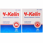 Y-Kelin Denture Adhesive Cushion Upper 30 Pads + Lower 30 Pads, each 1 pack