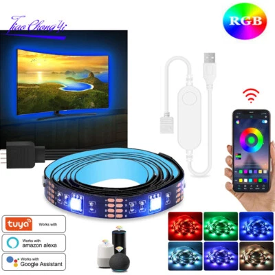5050 RGB LED Strip 5V Tuya WiFi APP Smart Controller TV Background Decoration - Image 1 of 4