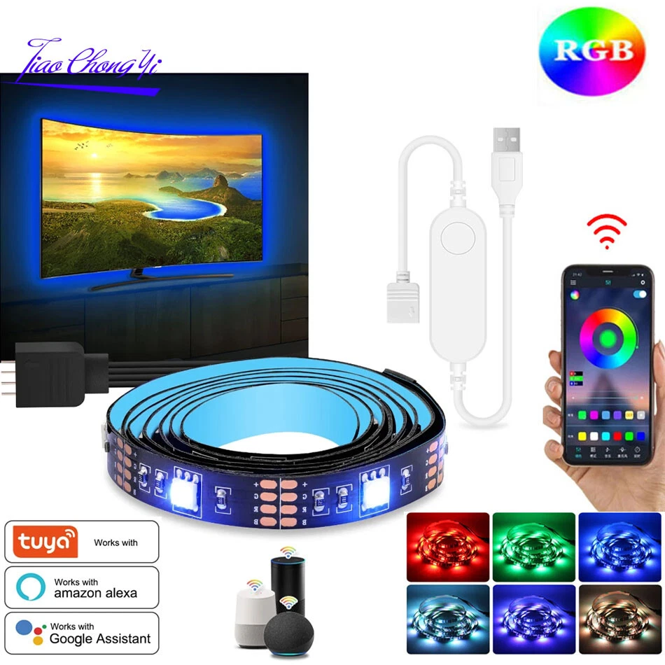 5050 RGB LED Strip 5V Tuya WiFi APP Smart Controller TV Background Decoration - Image 1 of 4