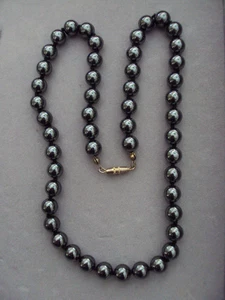 VINTAGE 20" HEMATITE SINGLE STRAND NECKLACE #ve - Picture 1 of 2