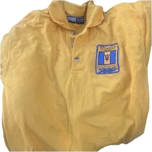 Men’s Body Club Yellow M Vintage Barbados Flag Logo Embroidered Polo - Picture 1 of 5