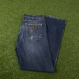 Wrangler Arizona Jeans Straight Leg Blue Denim Light Wash Mens Size W34 L32 - Imagen 1 de 4