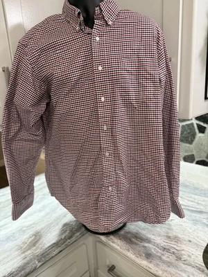 Brooks Brothers 黑色抓绒衬衫 bb5 2XL 红色 白色 黑色格子 — 第 1/4 张图片