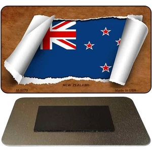 New Zealand Flag Scroll Novelty Metal Magnet M-9079 3.5" x 2" Magnet (M) - Picture 1 of 1