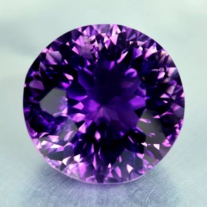 10.64 ct Round (13.67 x 13.58 mm) Brazil Natural Purple Amethyst Loose Gemstone - Picture 1 of 2