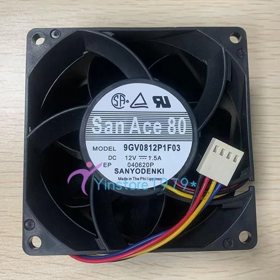 1 pezzo Nuova ventola di raffreddamento 9GV0812P1F03 8038 DC12V 1,5A 8CM 4 pin - Immagine 1 di 1