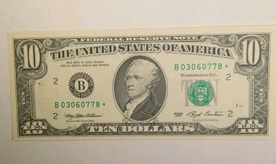 $10 1993 Star AU/UNC Chisp Note - Image 1 of 2