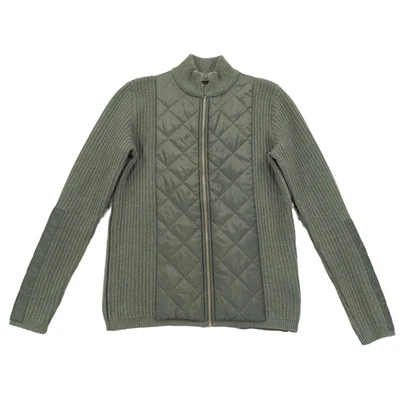 Barbour Women's Sporting Zip Wool Knit Sweater Jacket Womens Uk 12/US 8, Olive - Image 1 of 4
