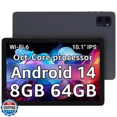 Tablet 10.1 inch, Android 14 Tablets with Octa-core Processor, 8GB + 64GB Sto - Image 1 of 4