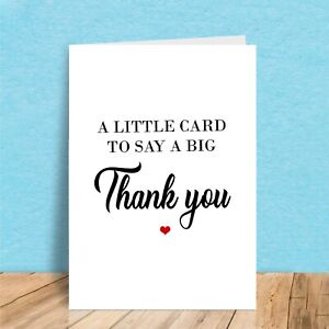 Thank You Card For Friends & Family , A Little Card To Say A Big Thank You Decor
