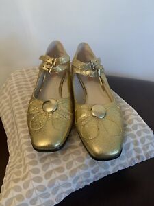 ORLA KIELY GOLD SPARKLE ANGELINA SHOES - SIZE 6.5 USED A COUPLE OF TIMES