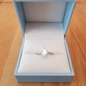 Doveggs Custom 2 Ct. Pear Shaped Astro Cut Moissanite Solitaire Engagement Ring - Picture 1 of 14
