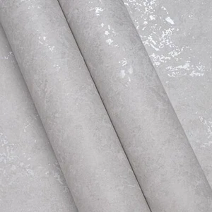 Embossed Shimmer Industrial Textured Silver Grey Metallic Plain Thick Wallpaper+ - Picture 1 of 73