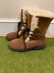 Women's Cloud Nine Rosalita Sheepskin Boots Chestnut Size 10 - Picture 1 of 13