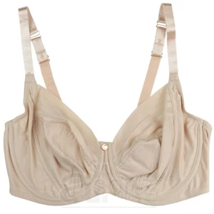 New Ladies Underwired Full Cup Bra Girls Firm Support Nude Beige Skin UK Size - Picture 1 of 3